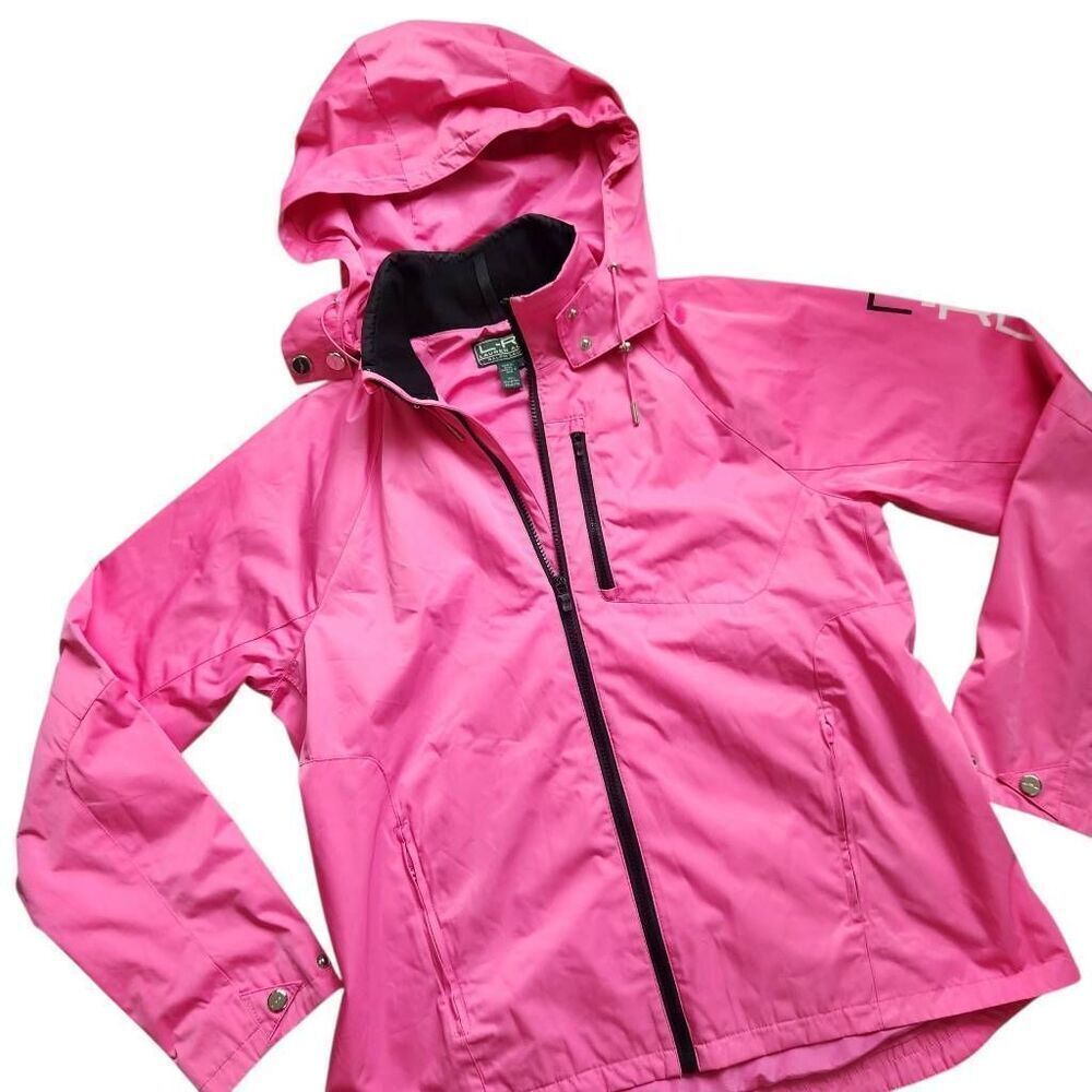 Lauren Ralph Lauren Jacket Womens Large Activewear Raincoat Hooded Workout Pink